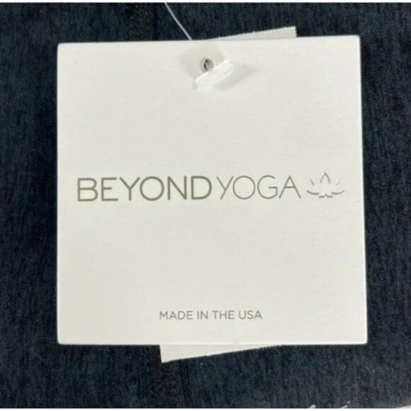 BEYOND YOGA SPACEDYE SHINE ON HIGH WAIST DARKEST NIGHT BLACK MIDI LEGGINGS M - Picture 4 of 9